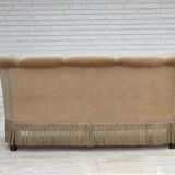 1950s, Danish 2-seater sofa, furniture velour, teak wood legs.