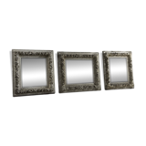 Set of three French mirrors white