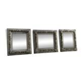 Ensemble de trois miroirs français blancs