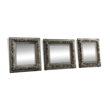 Set of three French mirrors white
