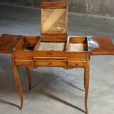Period dressing table and writing desk in fruitwood, Louis XV style.