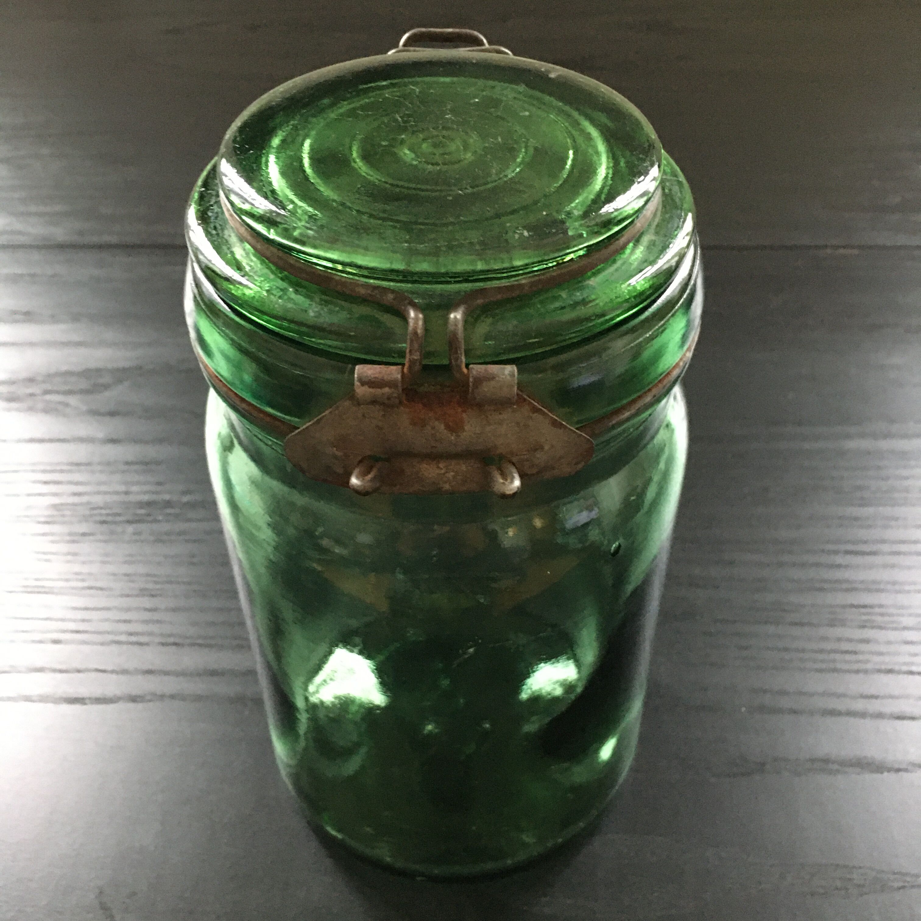Old green jar