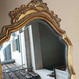 Golden wall mirror with gold leaf Deknudt - beveled ice - Louis XV style