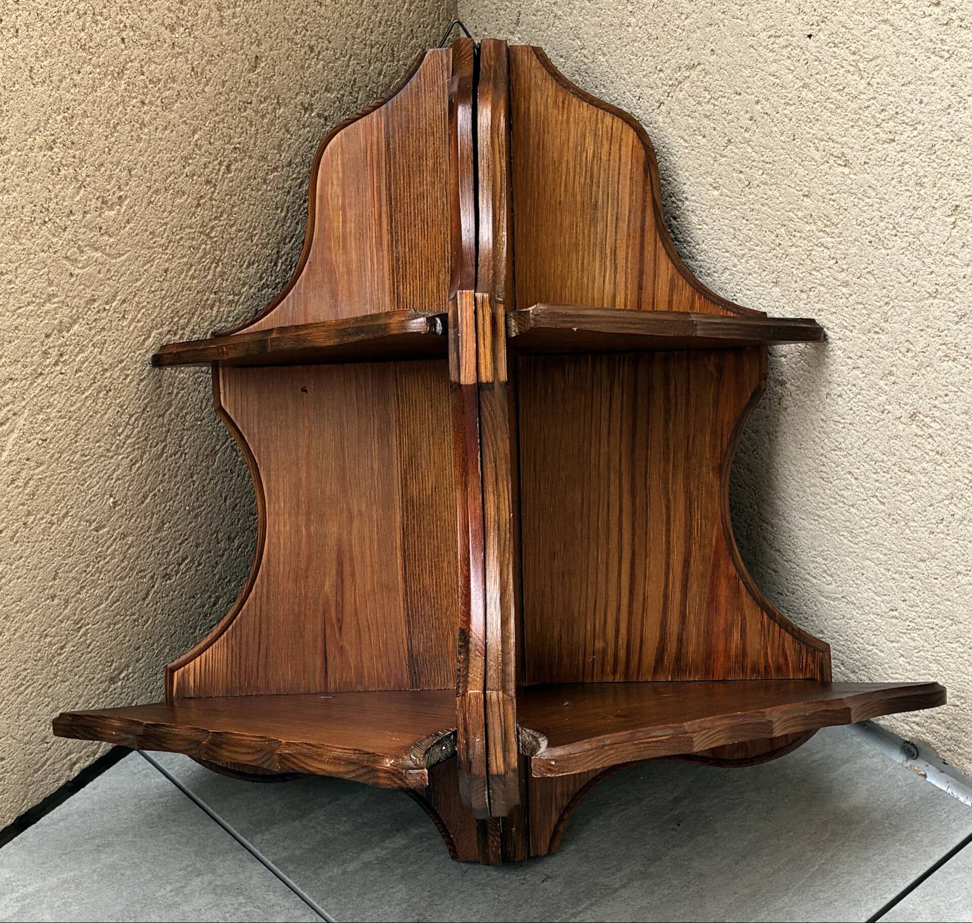 Pair of vintage corner shelves