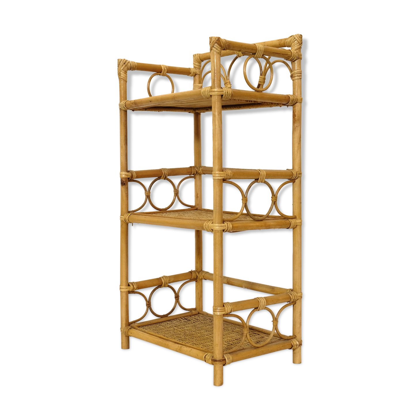 Rattan and wicker shelf from the 70