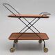 Desserte trolley scandinave à roulettes en métal et bois