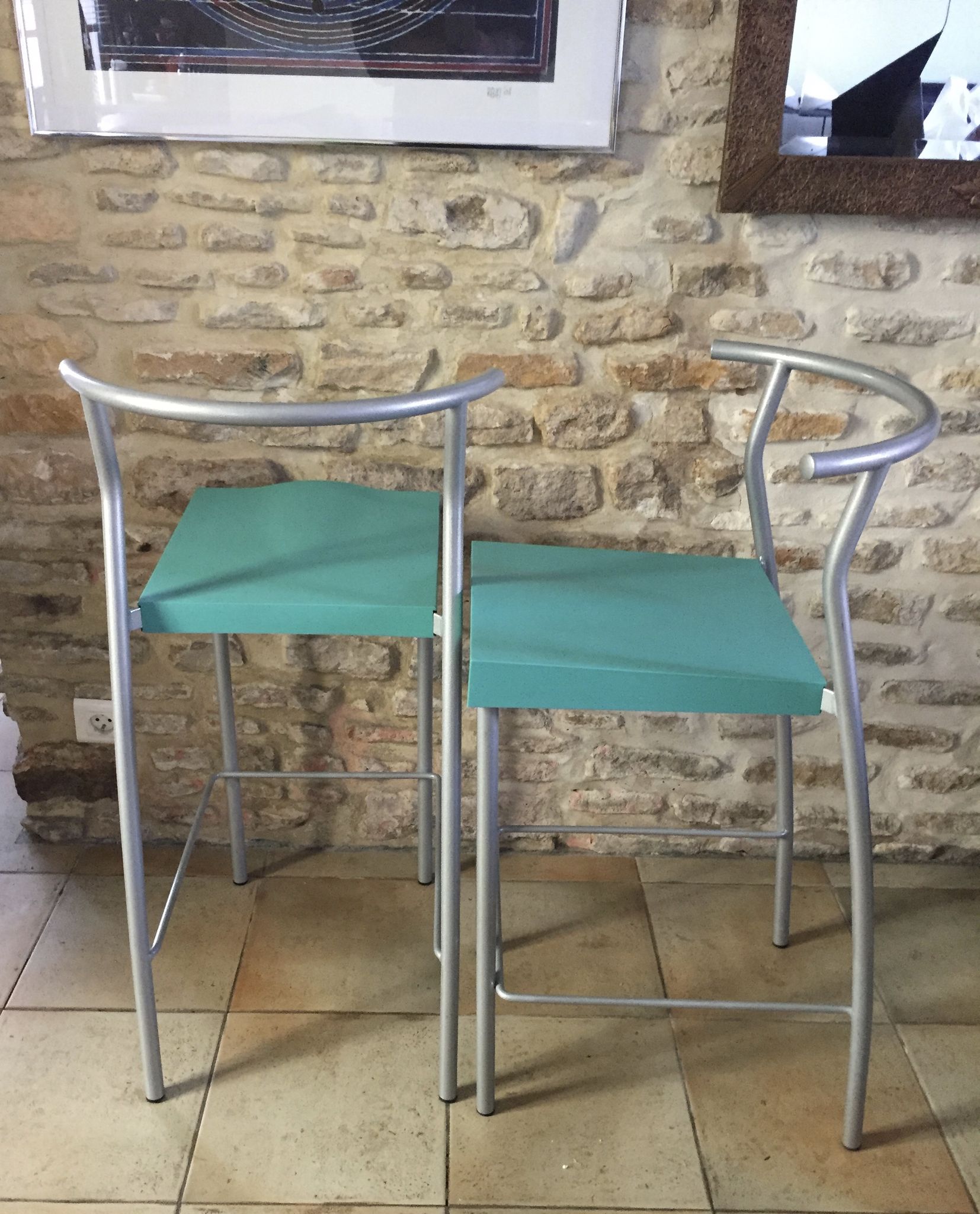 Pair of vintage stools hi glob by Philippe Starck, Kartell