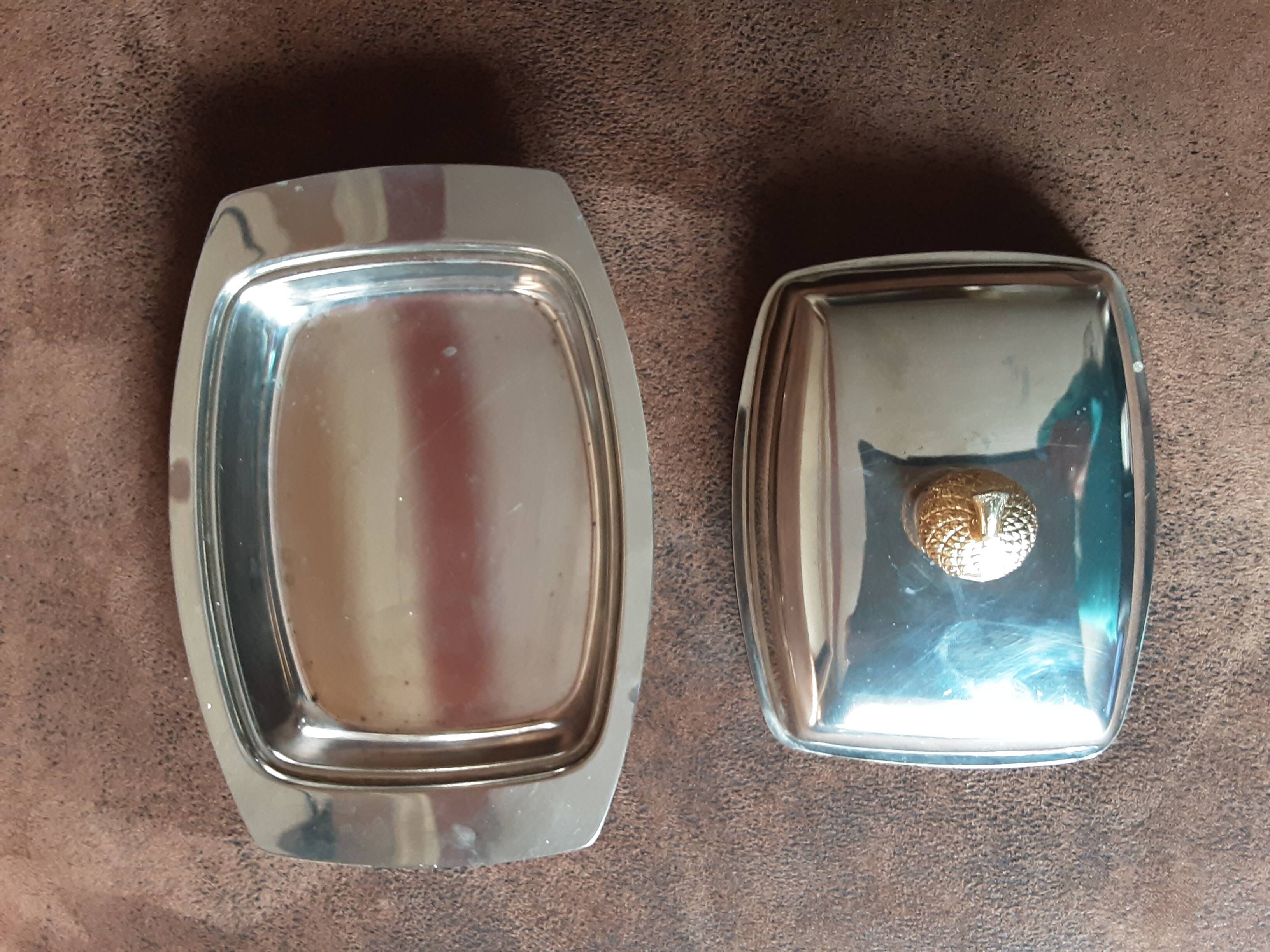 Vintage metal butter dish