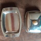 Vintage metal butter dish