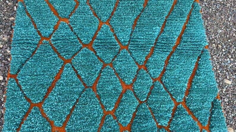 Traditional handmade Berber rug blue size 1.5/2.5 m