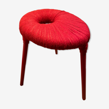 Vintage Ikea red yarn ps eskilstuna stool