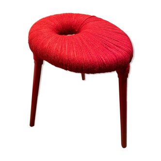 Vintage Ikea red yarn ps eskilstuna stool