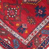 Handmade vintage Persian Hamadan rug 3.2' x 6.2' (100cm x 191cm) 1970s