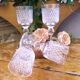 Vintage cut crystal wine or water glasses Set of 4 stemmed glasses