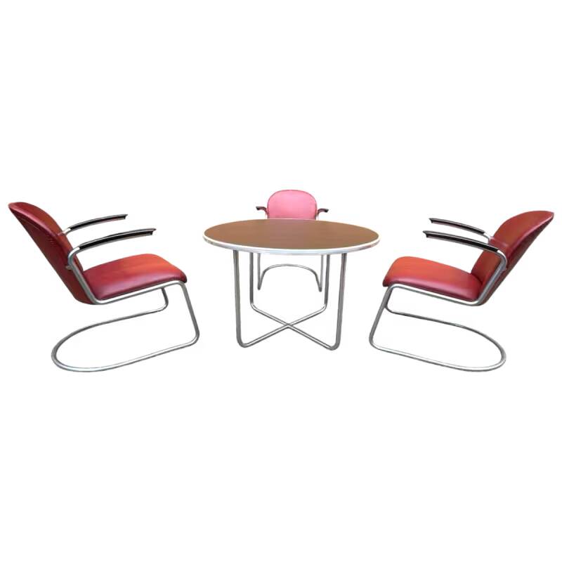 WILLEM HENDRIK GISPEN, set of 3 chairs 413 cantilever Art Deco Bauhaus