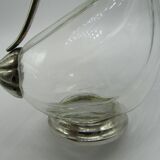 Carafe à décanter verre et métal argenté forme canard