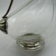 Decanter carafe glass and silver metal duck shape