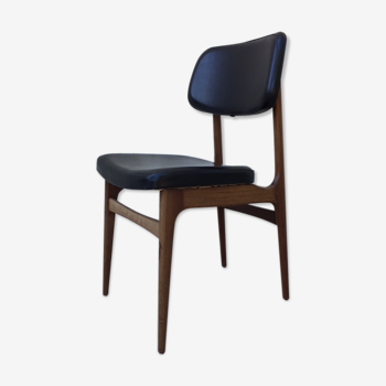 Scandinavian black leatherette chair