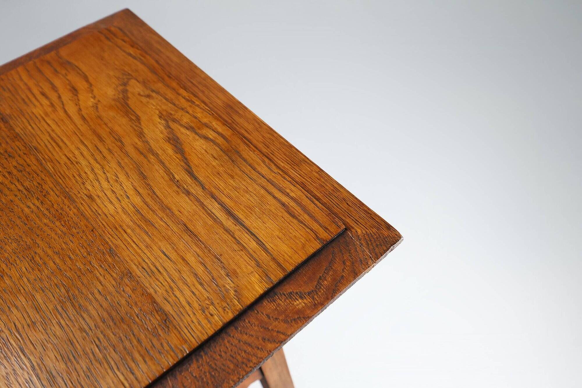 Table console Art Déco française en chêne, années 1920