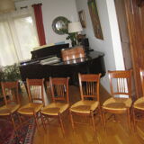 Suite of 6 chairs directoire walnut