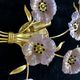 Barovier and Toso pair of flower model sonces in gold finish and gilding bouquets