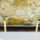 Vintage brass and wood hanging wall shelf