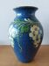 Vase signed Primavera in blue glazed ceramic 1920 1930
