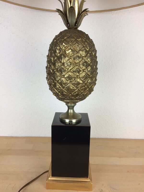 Lampe ananas doré maison Le Dauphin années 70