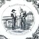 Sarreguemines U&C illustrated talking plate "Napoleon" 19th century.