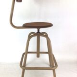 Industrial chair with metal and wood screws