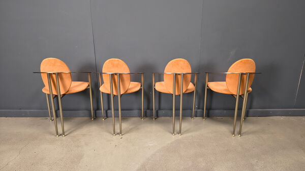 Chaises de salle à manger vintage par Belgochrom, ensemble de 4 - années 1980
