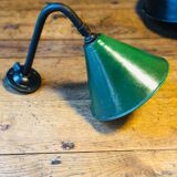 Industrial sconce in green and white
