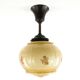 Art Deco ceiling lamp, double-layered glass, ebonite, Germany, 1930s
