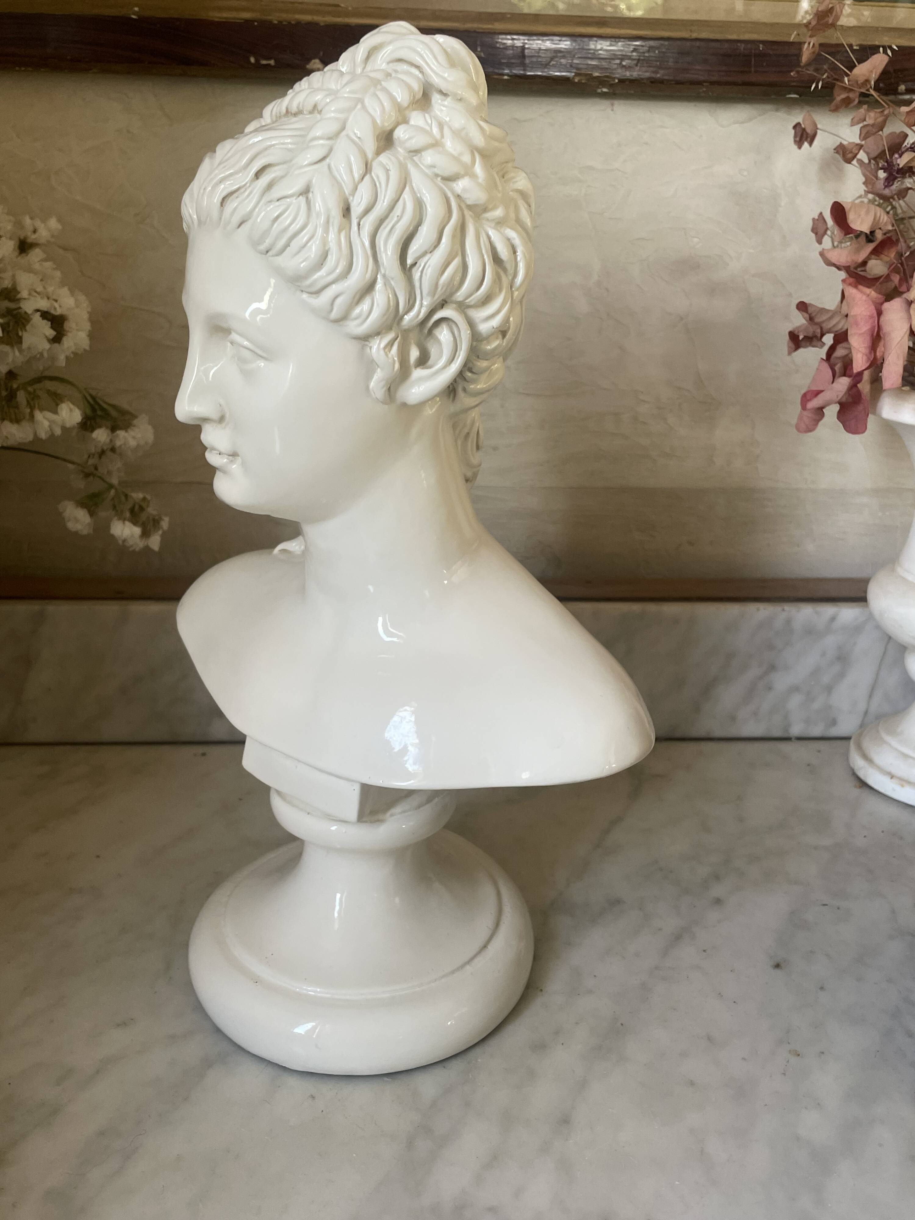 Bust of Proserpine vintage neoclassical sculpture