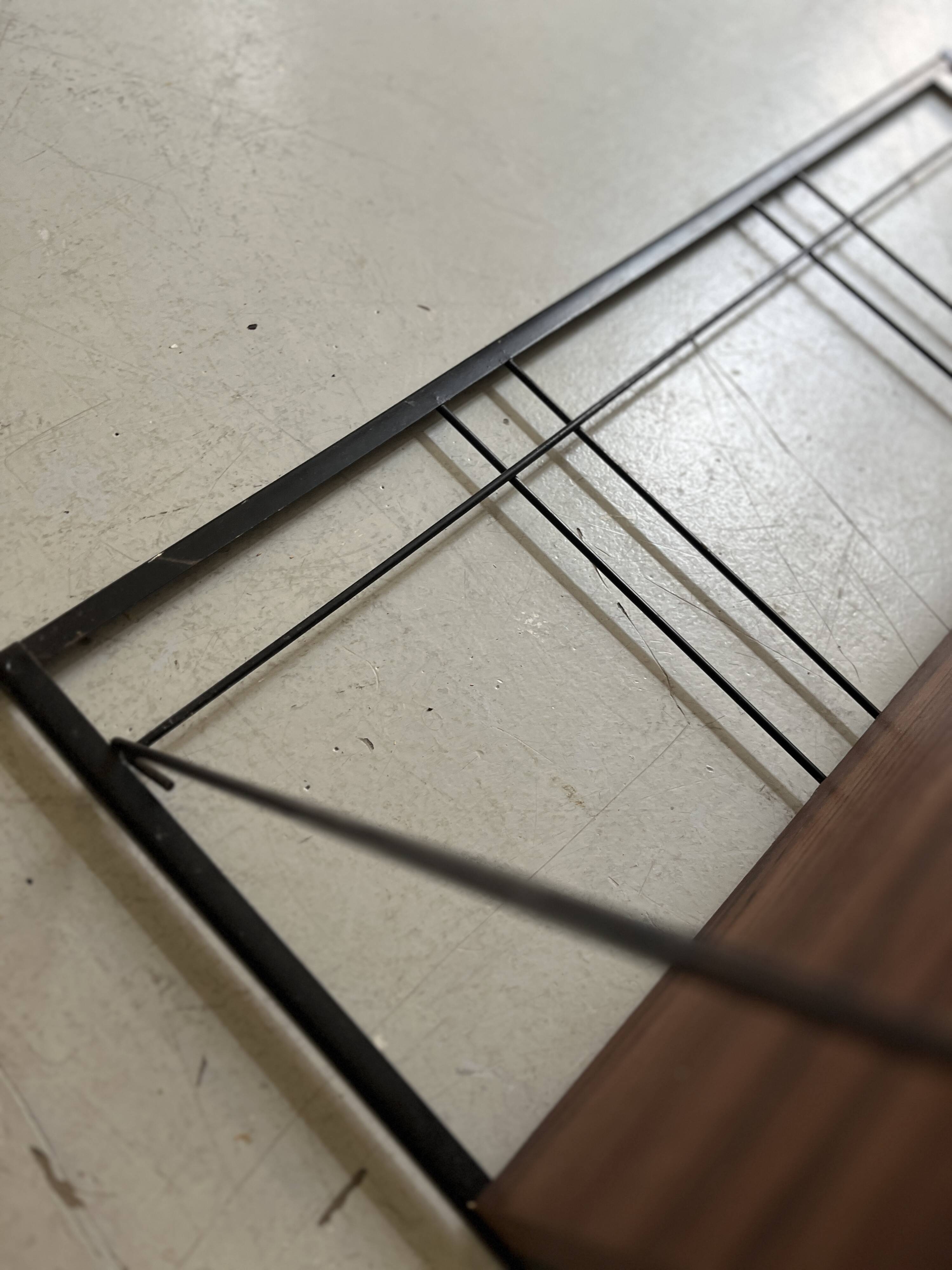 wooden and metal wall shelf, 1970s design