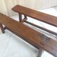 Pair of old benches in chene