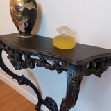 Console murale baroque, noir acier