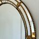 Large vintage Spanish Venetian-style wall mirror, brass, 1980s Hollywood Regency