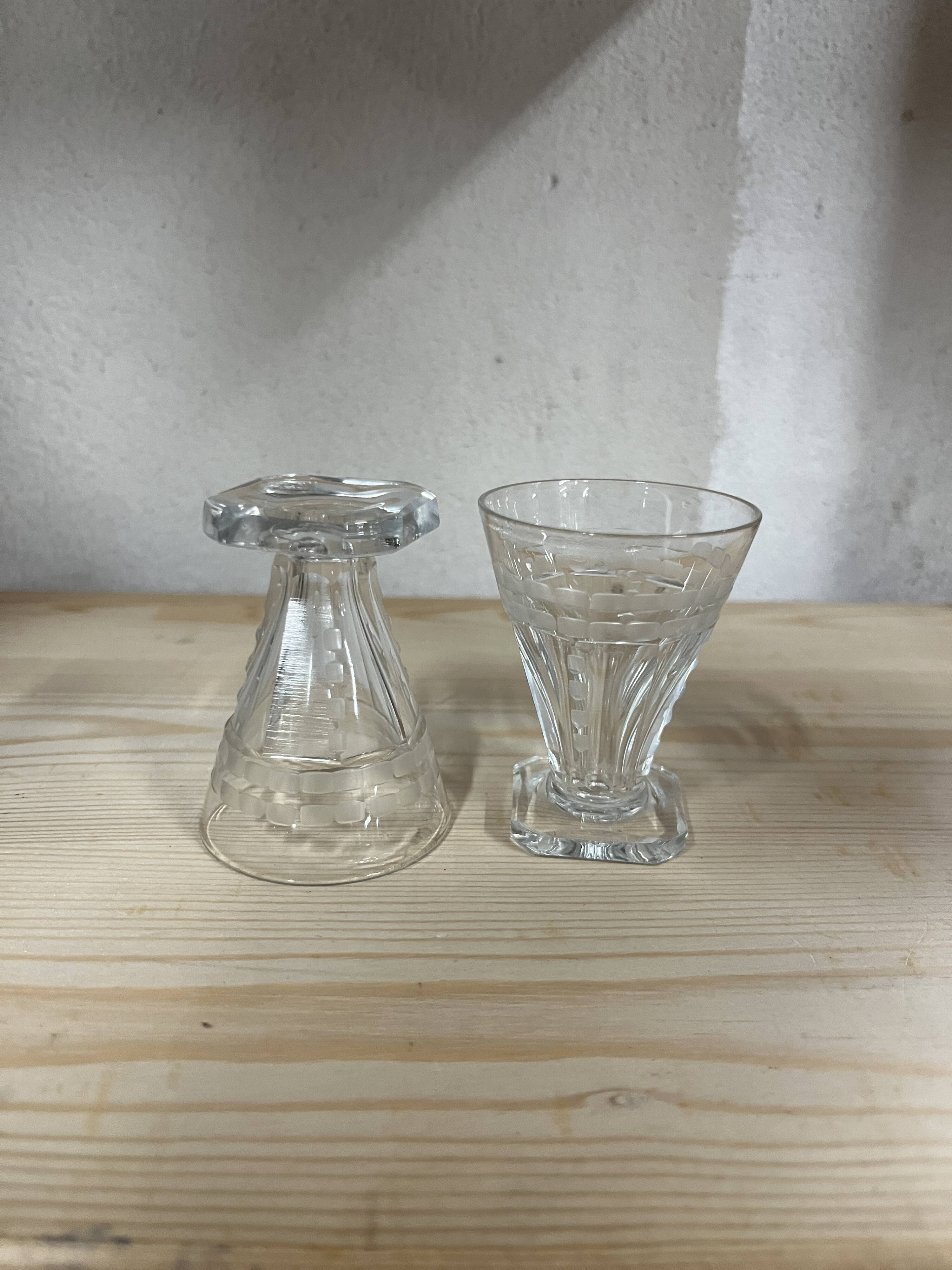 12 Art Deco Crystal Liqueur or Aperitif Glasses