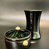 Black vintage vase, 1970