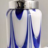 Blue & White Murano Glass Bell Pendant Ascribable to Mazzega, Italy, 1970s