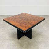 Side table end of sofa 70s in elm magnifying glass