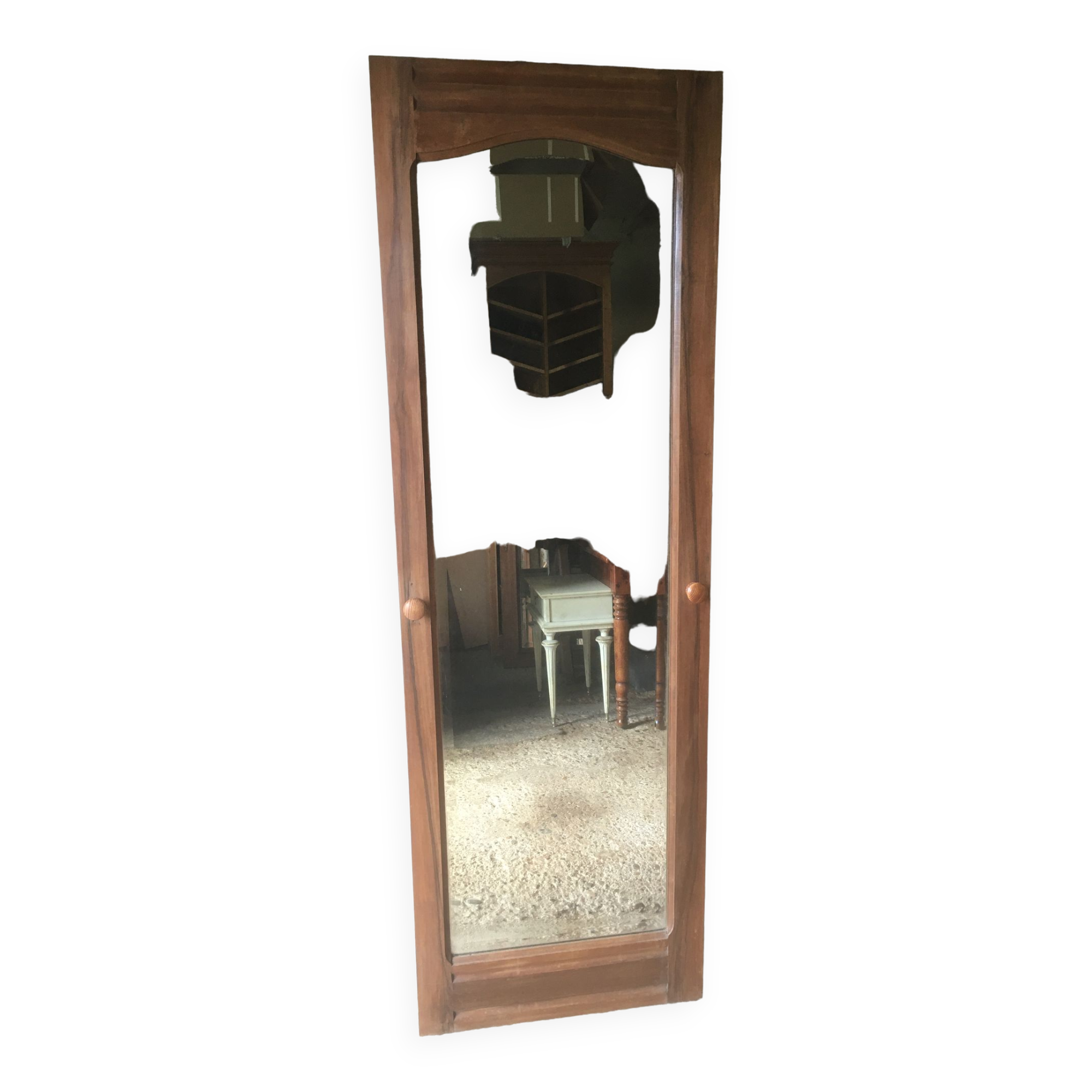 Walnut beveled mirror