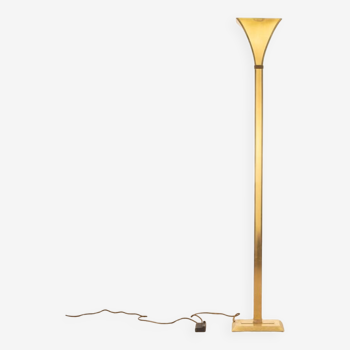 Lampadaire vintage années 80 en laiton doré design relux milano