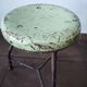 Tabouret tripode vintage, style industriel bois et métal