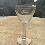 Set of 6 port wine glasses with engraved cherry decor from the 50s/60s
