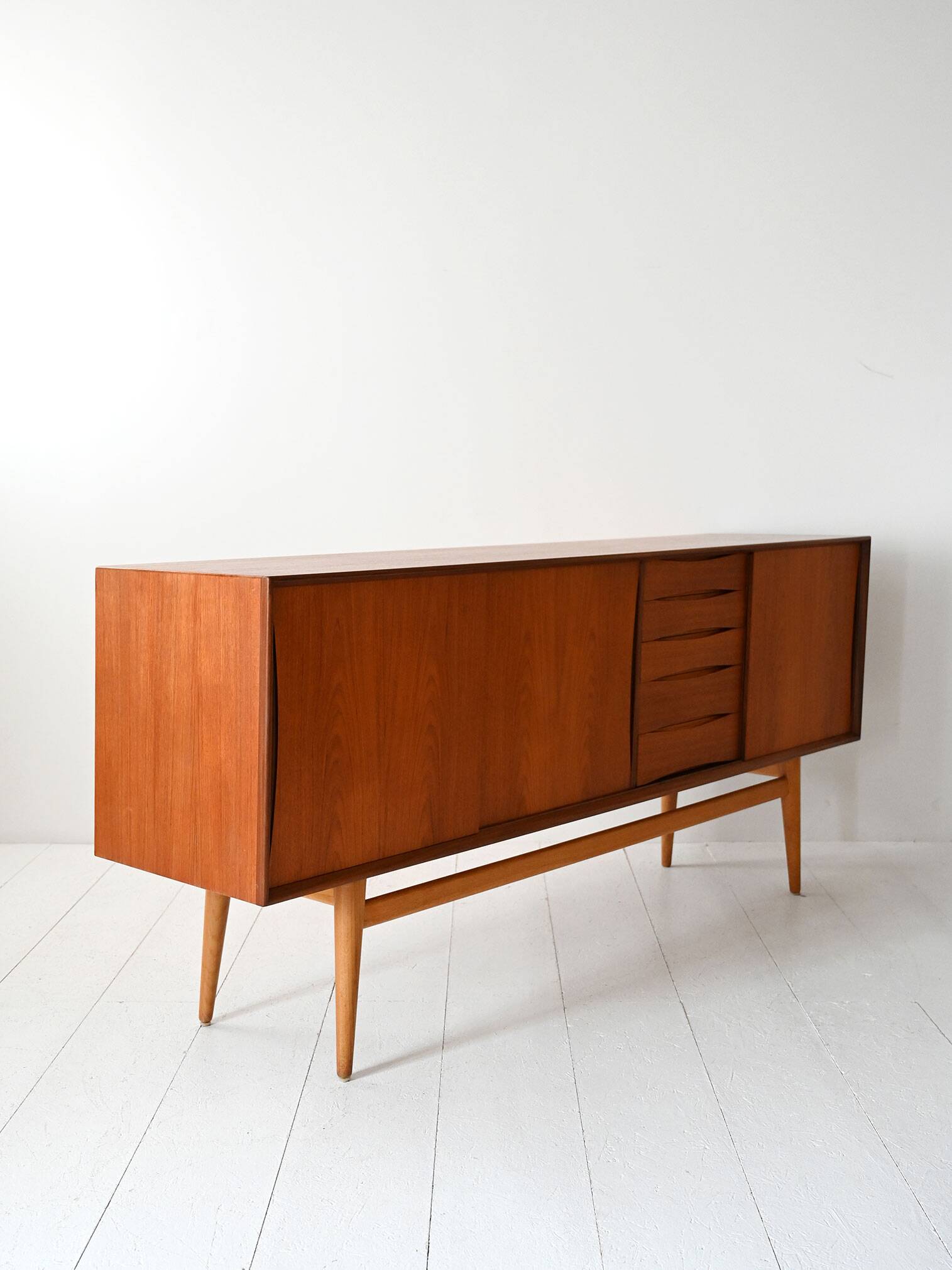 Vintage Scandinavian Teak Sideboard with Drawers