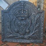 Old cast iron fireplace plate
