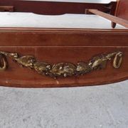 Golden bronze Louis XVI style mahogany bed