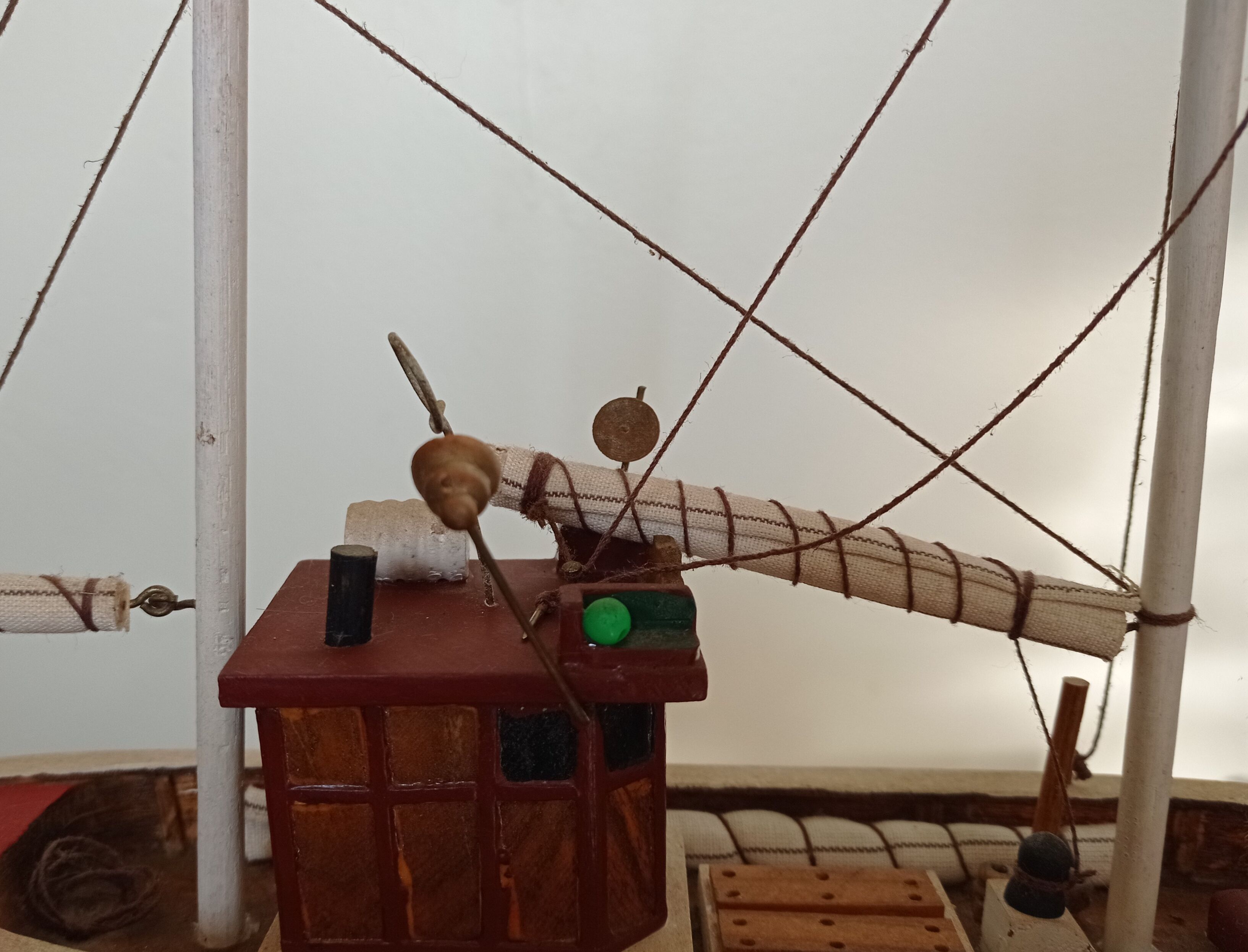 Wooden model of a fishing boat